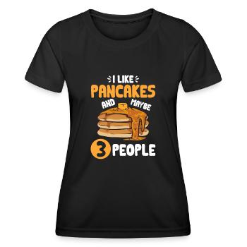 Pancake Frühstück Pfannkuchen - Frauen Funktions-T-Shirt - Schwarz - Vorne - AI Model Female 172 light (172cm)