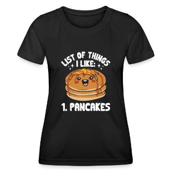 Pancake Frühstück Pfannkuchen - Frauen Funktions-T-Shirt - Schwarz - Vorne - AI Model Female 172 light (172cm)