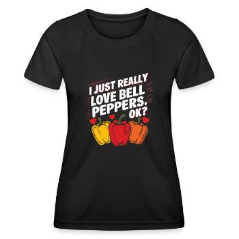 Paprika Geschenk - Frauen Funktions-T-Shirt - Schwarz - Vorne - AI Model Female 172 light (172cm)