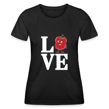 Paprika Geschenk - Frauen Funktions-T-Shirt - Schwarz - Vorne - AI Model Female 172 light (172cm)