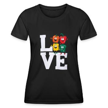 Paprika Geschenk - Frauen Funktions-T-Shirt - Schwarz - Vorne - AI Model Female 172 light (172cm)