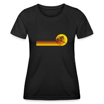Skiing Ski Vintage Skiing Skiing Skis - Women's Functional T-Shirt - black - Front - AI Model Female 172 light (172cm)