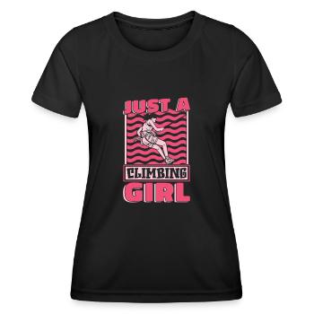 Grimpeuse d’escalade juste une grimpeuse - T-shirt sport Femme - noir - Devant - AI Model Female 172 light (172cm)