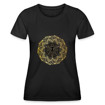 Psychedelisches Rave Design - Frauen Funktions-T-Shirt - Schwarz - Vorne - AI Model Female 172 light (172cm)