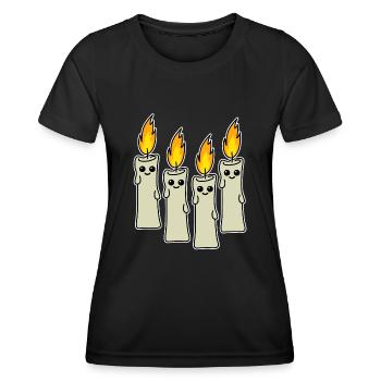Bougie Bougie Cire de paraffine Bougies - T-shirt sport Femme - noir - Devant - AI Model Female 172 light (172cm)