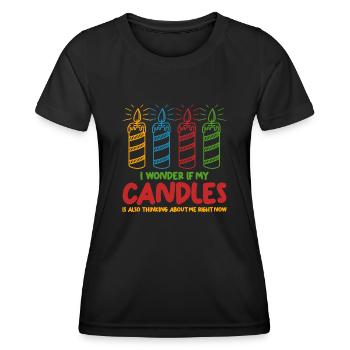 Candle Wax Candlemaking Colorful Candles - Women's Functional T-Shirt - black - Front - AI Model Female 172 light (172cm)