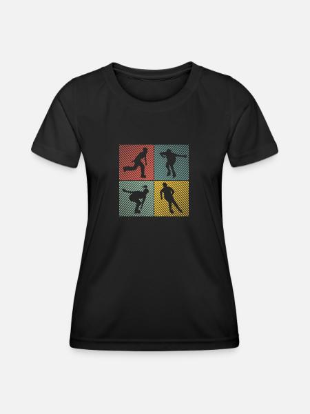 Inline-Skating Rollerskates Inline-Skater - Frauen Funktions-T-Shirt - Schwarz