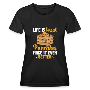 Crêpes Petit-déjeuner Crêpes - T-shirt sport Femme - noir - Devant - AI Model Female 172 light (172cm)