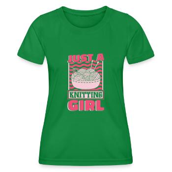Stricken Just A Knitting Girl - Women's Functional T-Shirt - kelly green - Front - AI Model Female 172 dark (172cm)