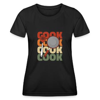 Koch Kochen - Frauen Funktions-T-Shirt - Schwarz - Vorne - AI Model Female 172 light (172cm)