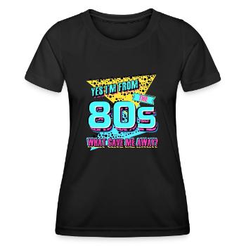 80s 1980s Vintage - Women's Functional T-Shirt - black - Front - AI Model Female 172 light (172cm)