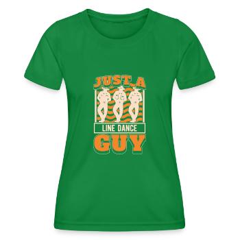 Line Dance Just A Line Dance Guy - Frauen Funktions-T-Shirt - Kelly Green - Vorne - AI Model Female 172 dark (172cm)