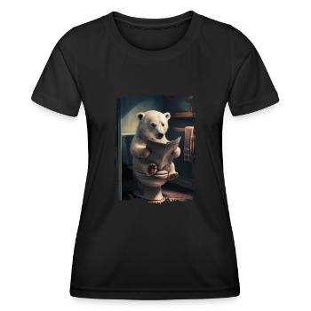 Eisbär Polar Geschenk - Frauen Funktions-T-Shirt - Schwarz - Vorne - AI Model Female 172 light (172cm)
