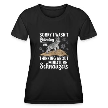 Schnauzer nain Chien Schnauzer - T-shirt sport Femme - noir - Devant - AI Model Female 172 light (172cm)