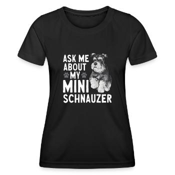 Schnauzer nain Chien Schnauzer - T-shirt sport Femme - noir - Devant - AI Model Female 172 light (172cm)
