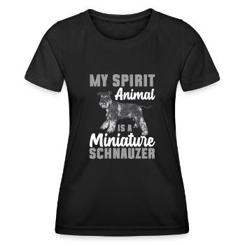 Schnauzer nain Chien Schnauzer - T-shirt sport Femme - noir - Devant - AI Model Female 172 light (172cm)