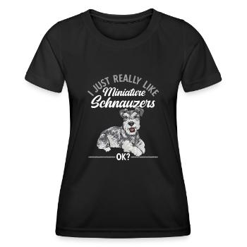 Schnauzer nain Chien Schnauzer - T-shirt sport Femme - noir - Devant - AI Model Female 172 light (172cm)