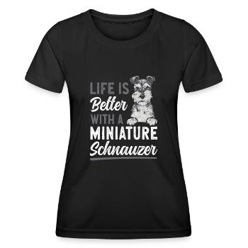 Schnauzer nain Chien Schnauzer - T-shirt sport Femme - noir - Devant - AI Model Female 172 light (172cm)