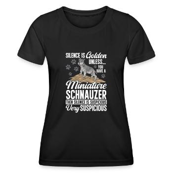Schnauzer nain Chien Schnauzer - T-shirt sport Femme - noir - Devant - AI Model Female 172 light (172cm)