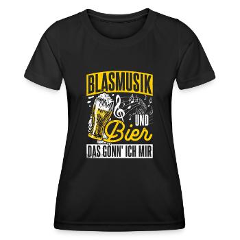 Blasmusik Und Bier Das Gönn Ich Mir Party Bier Mus - Frauen Funktions-T-Shirt - Schwarz - Vorne - AI Model Female 172 light (172cm)