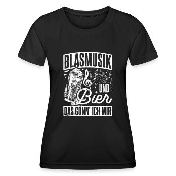 Biertrinken Bier Fun Kneipe Saufen Party Bier Musi - Frauen Funktions-T-Shirt - Schwarz - Vorne - AI Model Female 172 light (172cm)