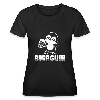Bierguin Penguin Biertrinken Trinken Hopfen Saufen - T-shirt sport Femme - noir - Devant - AI Model Female 172 light (172cm)