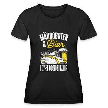 jardinier bière amusant jardin boire de l’alcool visite jardinier bi - T-shirt sport Femme - noir - Devant - AI Model Female 172 light (172cm)