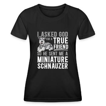 Schnauzer nain Chien Schnauzer - T-shirt sport Femme - noir - Devant - AI Model Female 172 light (172cm)