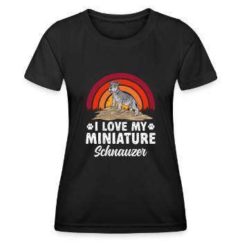 Schnauzer nain Chien Schnauzer - T-shirt sport Femme - noir - Devant - AI Model Female 172 light (172cm)