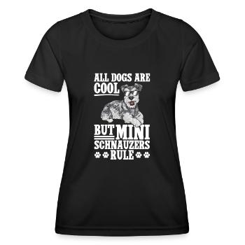 Schnauzer nain Chien Schnauzer - T-shirt sport Femme - noir - Devant - AI Model Female 172 light (172cm)