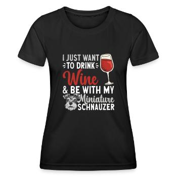 Schnauzer nain Chien Schnauzer - T-shirt sport Femme - noir - Devant - AI Model Female 172 light (172cm)