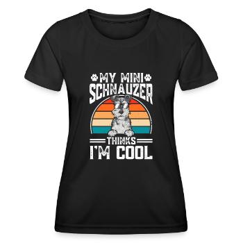 Schnauzer nain Chien Schnauzer - T-shirt sport Femme - noir - Devant - AI Model Female 172 light (172cm)