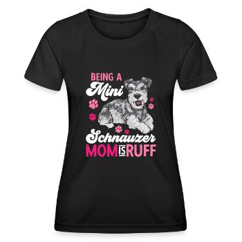 Schnauzer nain Chien Schnauzer - T-shirt sport Femme - noir - Devant - AI Model Female 172 light (172cm)