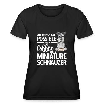 Schnauzer nain Chien Schnauzer - T-shirt sport Femme - noir - Devant - AI Model Female 172 light (172cm)