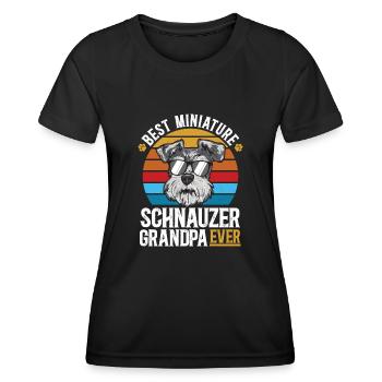 Schnauzer nain Chien Schnauzer - T-shirt sport Femme - noir - Devant - AI Model Female 172 light (172cm)