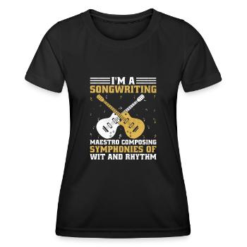 Musicien Auteur-compositeur Chanteur Musicien Musique Musique Pr - T-shirt sport Femme - noir - Devant - AI Model Female 172 light (172cm)