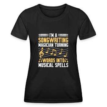 Musicien Auteur-compositeur Chanteur Musicien Musique Musique Pr - T-shirt sport Femme - noir - Devant - AI Model Female 172 light (172cm)