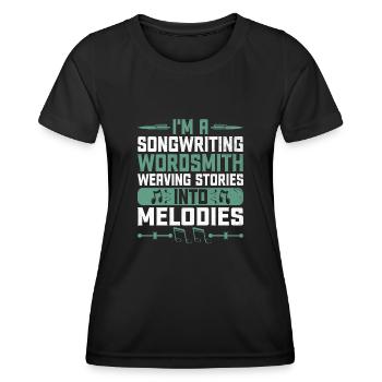 Musicien Auteur-compositeur Chanteur Musicien Musique Musique Pr - T-shirt sport Femme - noir - Devant - AI Model Female 172 light (172cm)