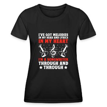 Musicien Auteur-compositeur Chanteur Musicien Musique Musique Pr - T-shirt sport Femme - noir - Devant - AI Model Female 172 light (172cm)