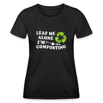 Leaf Me Alone Je composte - T-shirt sport Femme - noir - Devant - AI Model Female 172 light (172cm)