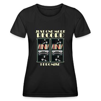 Vinyl Shelf Record Player Disk Jockey - Frauen Funktions-T-Shirt - Schwarz - Vorne - AI Model Female 172 light (172cm)