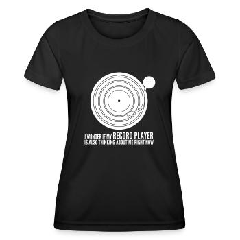 Record Player Vinyl - Women's Functional T-Shirt - black - Front - AI Model Female 172 light (172cm)
