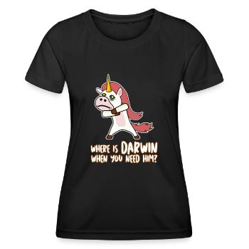 Darwinisme Misanthrope Prix Darwin - T-shirt sport Femme - noir - Devant - AI Model Female 172 light (172cm)