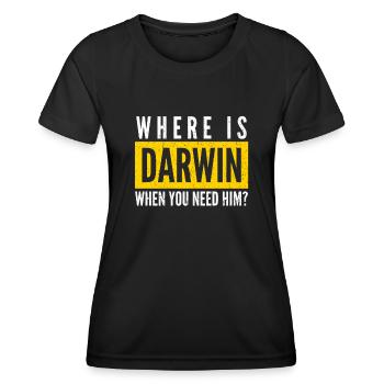 Prix Misanthrope Darwin Darwinisme - T-shirt sport Femme - noir - Devant - AI Model Female 172 light (172cm)