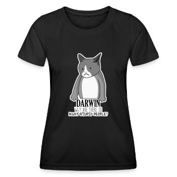 Darwinisme Darwin Prix Misanthrope Blague - T-shirt sport Femme - noir - Devant - AI Model Female 172 light (172cm)