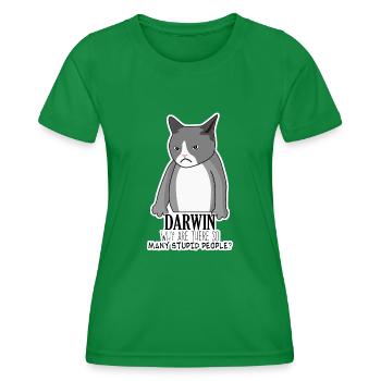 Darwinism Darwin Award Misanthrope Joke - Frauen Funktions-T-Shirt - Kelly Green - Vorne - AI Model Female 172 dark (172cm)