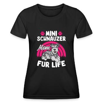 Schnauzer nain Chien Schnauzer - T-shirt sport Femme - noir - Devant - AI Model Female 172 light (172cm)