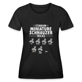 Schnauzer nain Chien Schnauzer - T-shirt sport Femme - noir - Devant - AI Model Female 172 light (172cm)