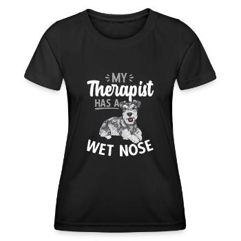 Schnauzer nain Chien Schnauzer - T-shirt sport Femme - noir - Devant - AI Model Female 172 light (172cm)