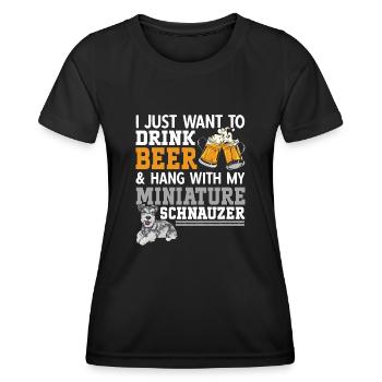 Schnauzer nain Chien Schnauzer - T-shirt sport Femme - noir - Devant - AI Model Female 172 light (172cm)